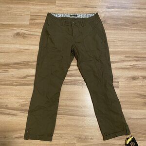 Prana Olive Green womens pants 8 outdoor hiking yoga